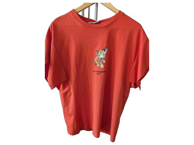 Stella Mc Cartney Camiseta de algodón Stella McCartney Naranja