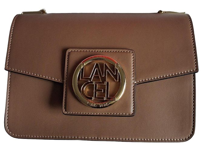 Bolso de hombro Lancel de cuero beige