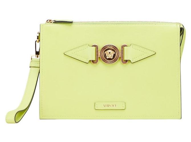Clutch de couro Medusa da Versace