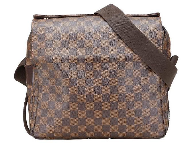 Borsa a Spalla Naviglio Damier Louis Vuitton Marrone Bronzo