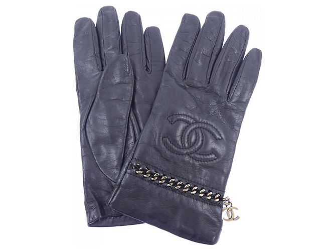 Schwarze Warme Handschuhe Chanel