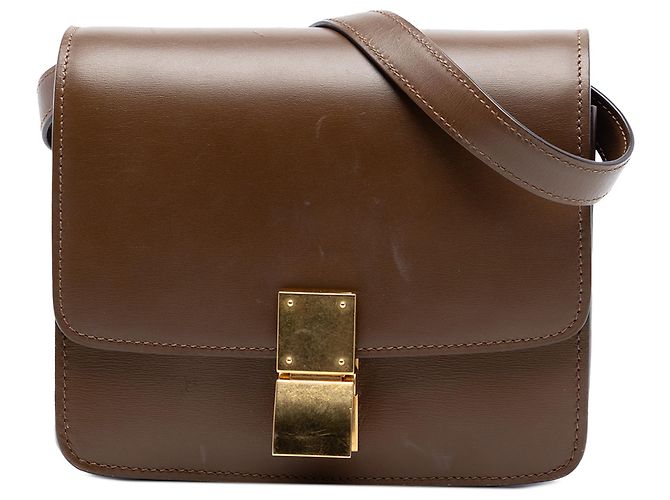 Classic Box Céline Celine Petit Boîte Classique en Veau Marron