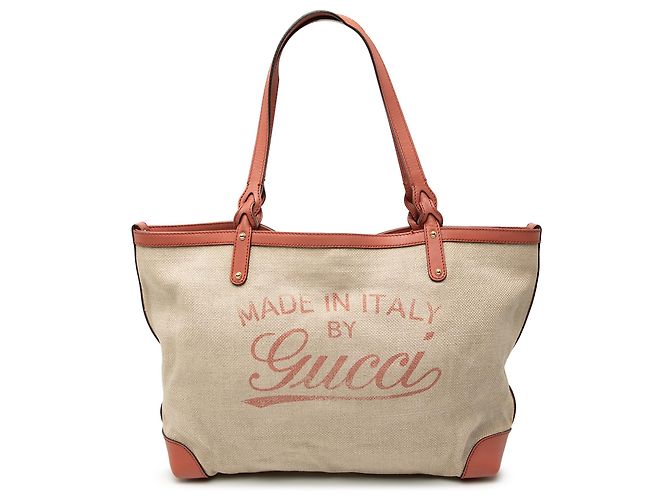 Gucci Beiger Mittelgroßer Canvas Tote