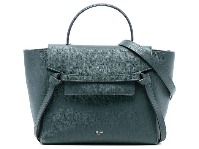 Belt Bag Céline Bolsa de cinto em couro de bezerro micro texturizado verde Celine Verde escuro