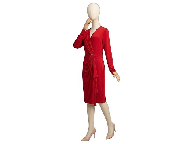 Rotes drapiertes Jersey-Kleid von Michael Kors