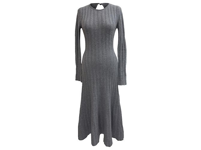 Evan Midi Kleid aus grauem Kaschmir von Reformation