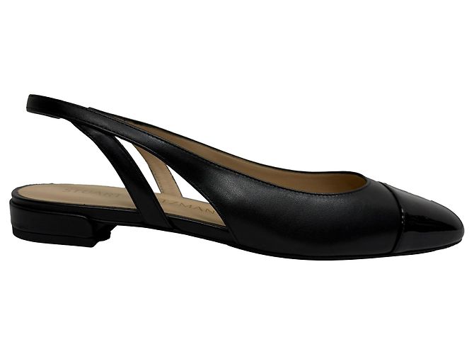 Stuart Weitzman Sleek Slingback Ballerinas in Black Leather