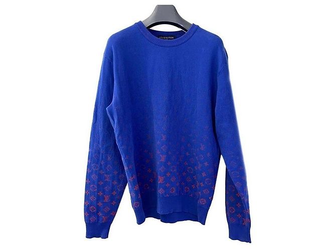 Louis Vuitton Pullover mit Rundhalsausschnitt und Monogramm-Gradient Blau 