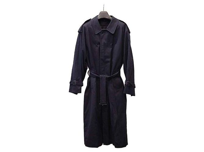 Burberry Navy Trench Coat Blue