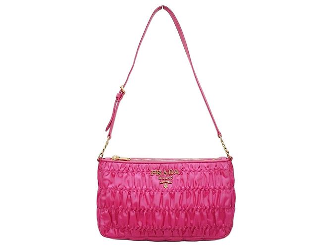 Prada Bolsa de corrente Gaufre Rosa