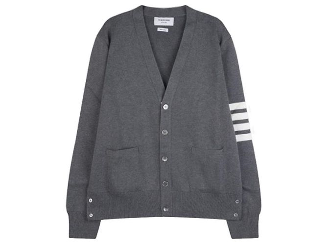 Thom Browne Diagonal Milano Stitch Cardigan Braun