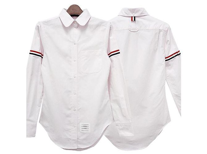 Thom Browne Three Stripes Oxford Stripe Shirt Light Pink