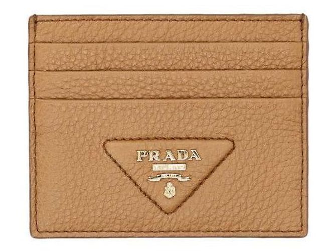 Prada Leather Card Wallet Orange