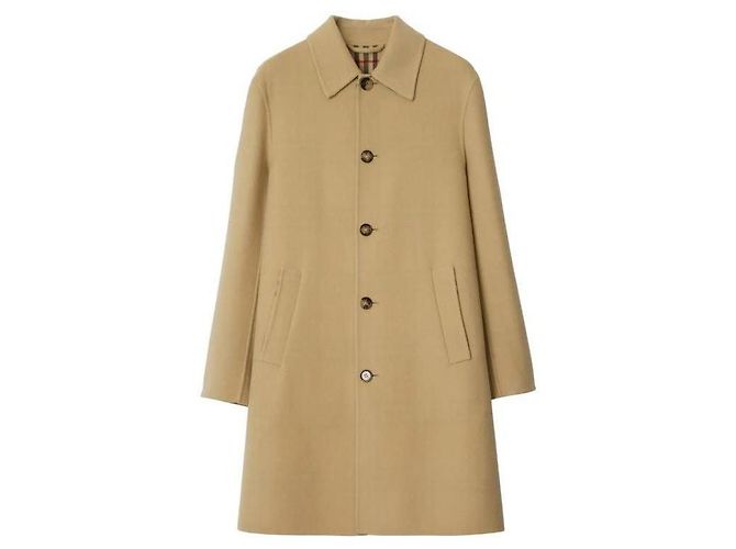 Burberry Mid-Length Wool Car Coat Orange
