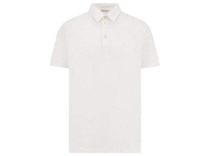 Moncler Polo-Shirt mit Logo-Patch Silber 