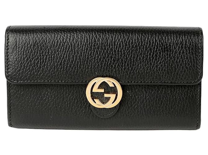 Gucci Interlocking Long Wallet Black