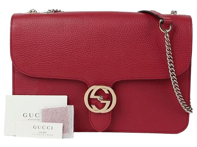 Gucci Interlocking Medium Shoulder Bag Red