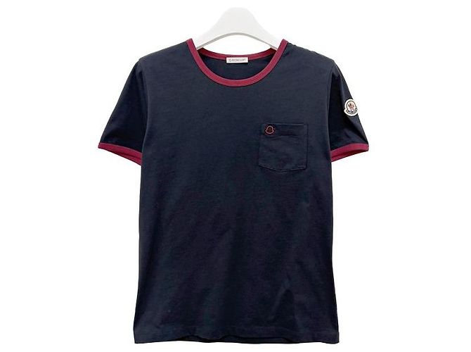 Moncler Camiseta de algodón bordada con logo azul