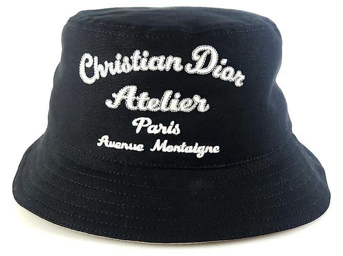 Dior Canvas Bucket Hat Schwarz 