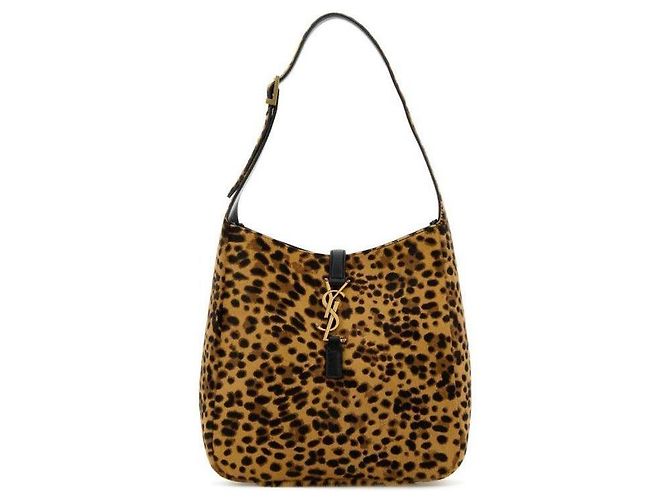 Saint Laurent Pequena bolsa de couro de pelo de pônei Multicor