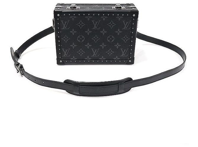 Louis Vuitton Monogram Eclipse Canvas Trunk Clutch Box Shoulder Bag Brown
