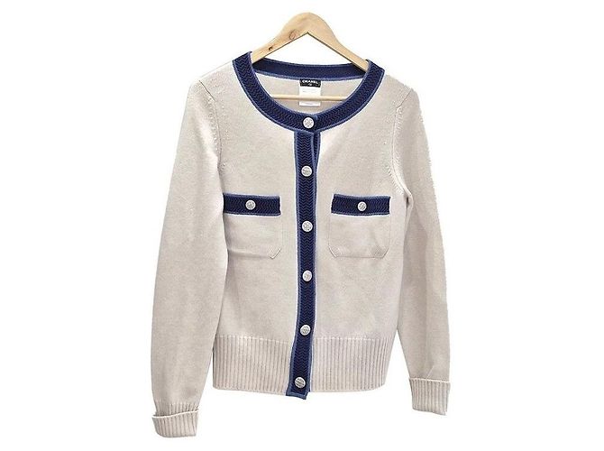 Chanel Kaschmir-Strickjacke Weiß