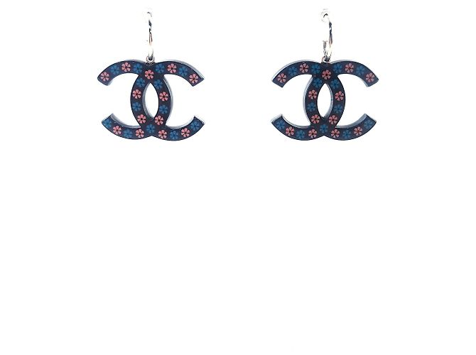 Chanel Pendientes con estampado CC Multicolor