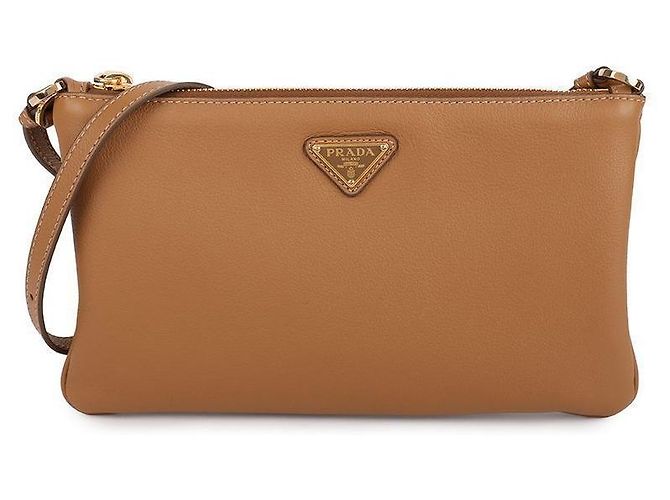 Prada Borsa a spalla in pelle morbida Marrone