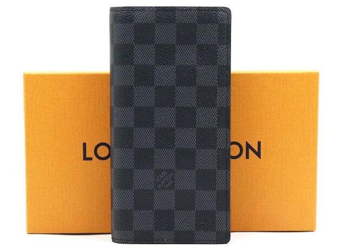 Louis Vuitton Damier Graphite Brazza Wallet Men Long Wallet Brown