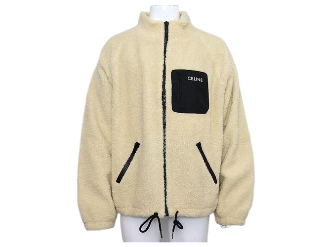 Céline Giacca in pile oversize da uomo in beige Marrone