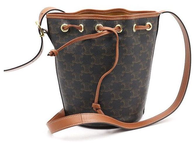 Céline Bolsa pequena Triomphe com cordão, para ombro e transversal Marrom