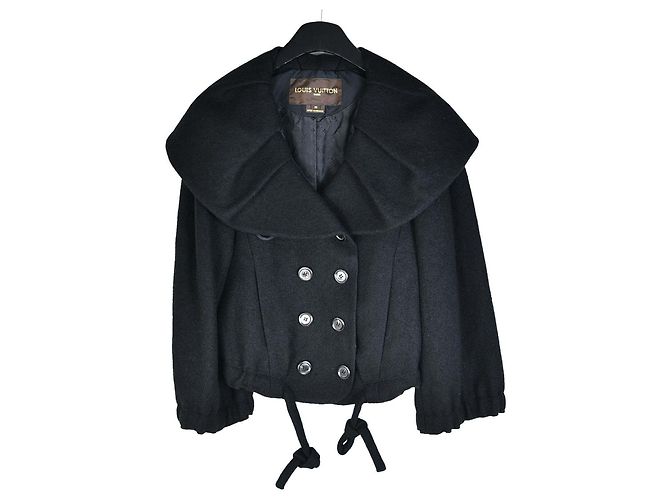 Louis Vuitton Double Button Half Coat Black