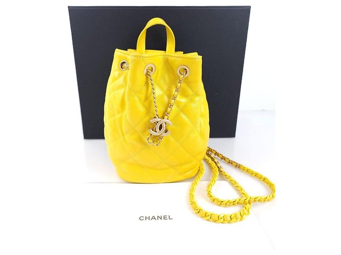 Chanel Drawstring Bucket Backpack Golden