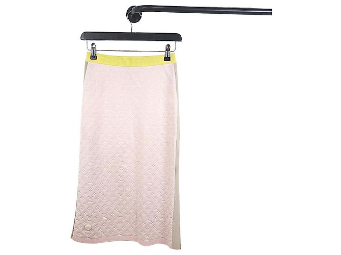 Louis Vuitton Strickrock mit Monogramm Weiß