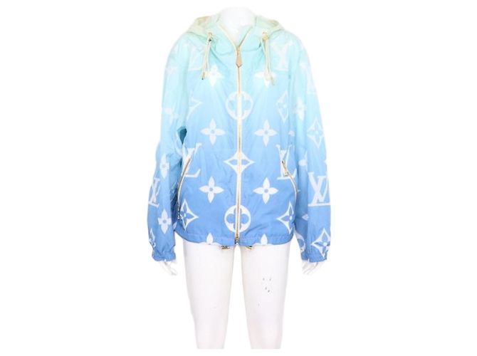 Louis Vuitton Parka corta con cappuccio Monogram Ombre per donne Blu