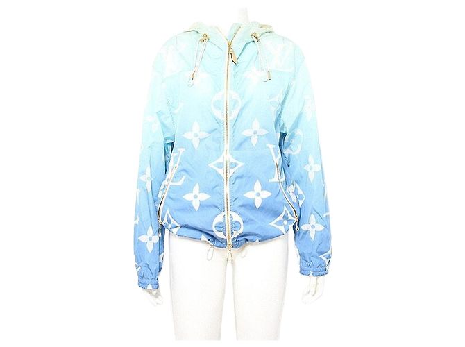 Louis Vuitton Kurze Kapuzenparka mit Blue Lagoon Monogramm Saison Blau