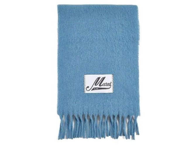 Marni Brushed Alpaca Scarf Bright Blue