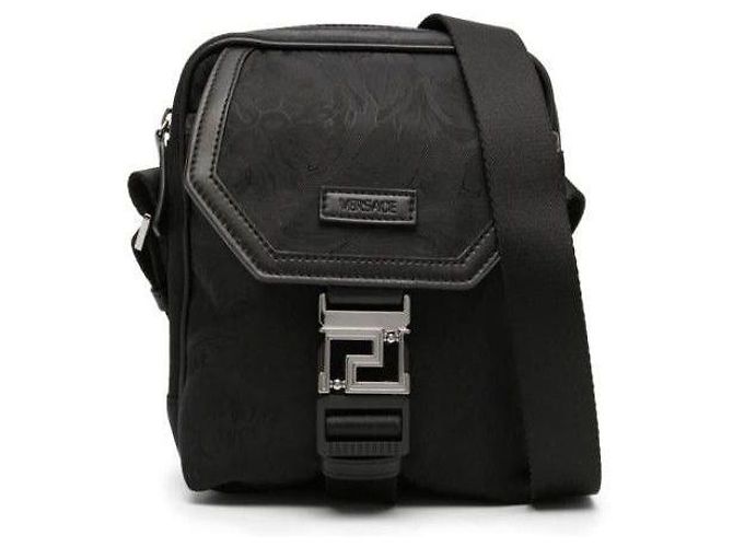 Versace Piccola borsa a tracolla barocca in neoprene Nero
