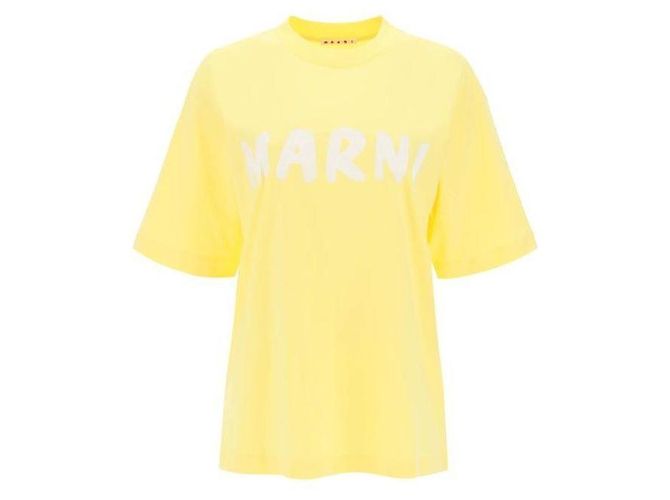 Marni Camiseta de algodão com logo Dourado