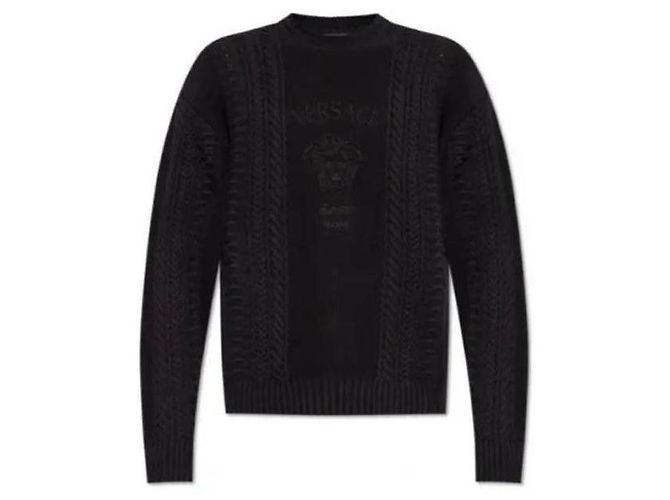 Versace Medusa Milano Kabelstrickpullover Mehrfarben 