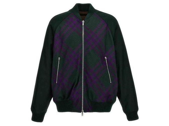 Burberry Checked Reversible Bomber Jacket Black