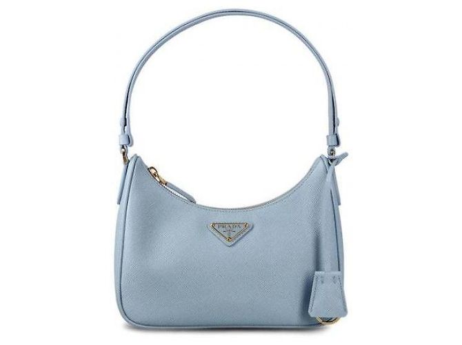 Prada Mini bolsa de couro Saffiano Azul