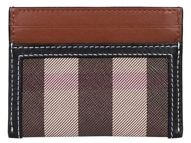Burberry Checkered Two-Tone Leather Card Case