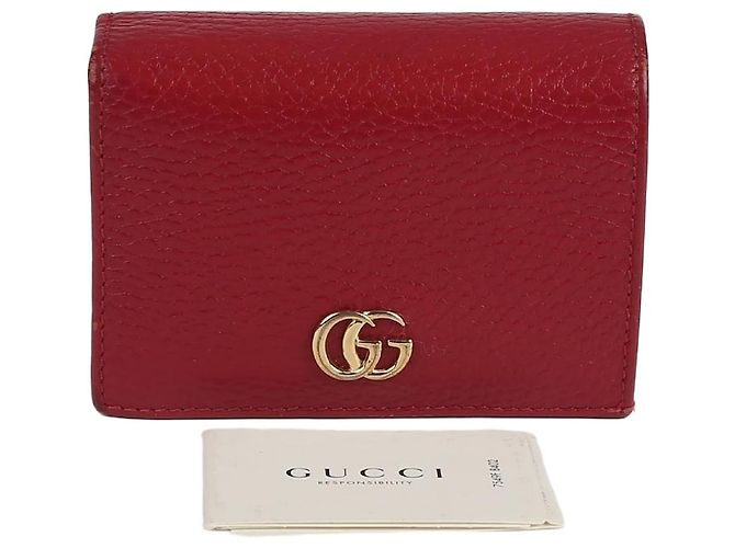 Gucci GG Marmont Card Case Wallet Red