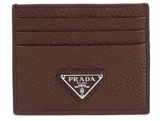Prada Leather Card Wallet Red