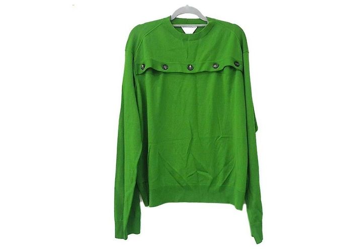 Bottega Veneta Wool Button Cutout Knit Green