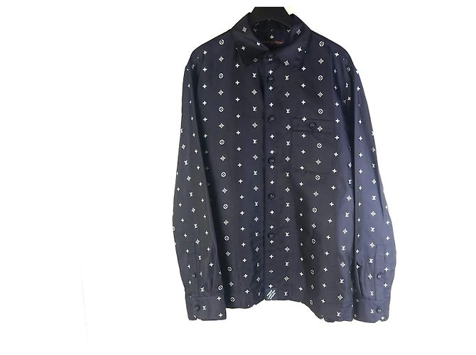 Louis Vuitton Seiden-Pyjamahemd mit Monogramm Schwarz