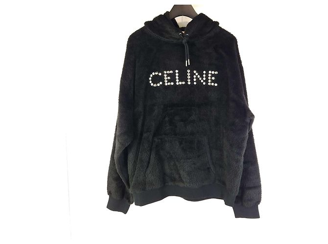 Céline Alpaka-Kapuzenpullover Schwarz 