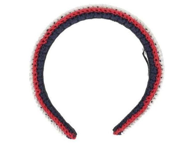 Miu Miu Faixa de cabelo de crochê Multicor