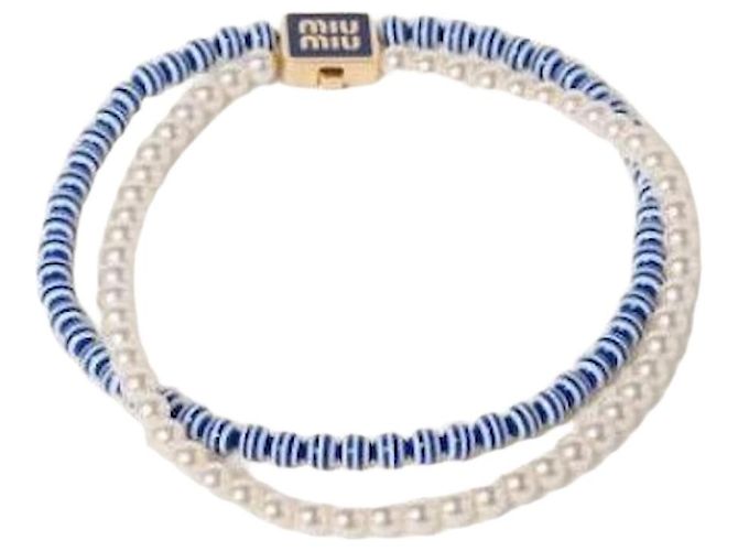 Miu Miu Choker in metallo e perle finte Multicolore